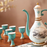 Coffret cadeau de bar style chinois vintage avec dorure