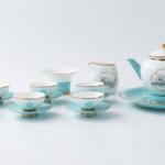 Service à thé en porcelaine fine Route de la Soie 18 pièces en coffret cadeau