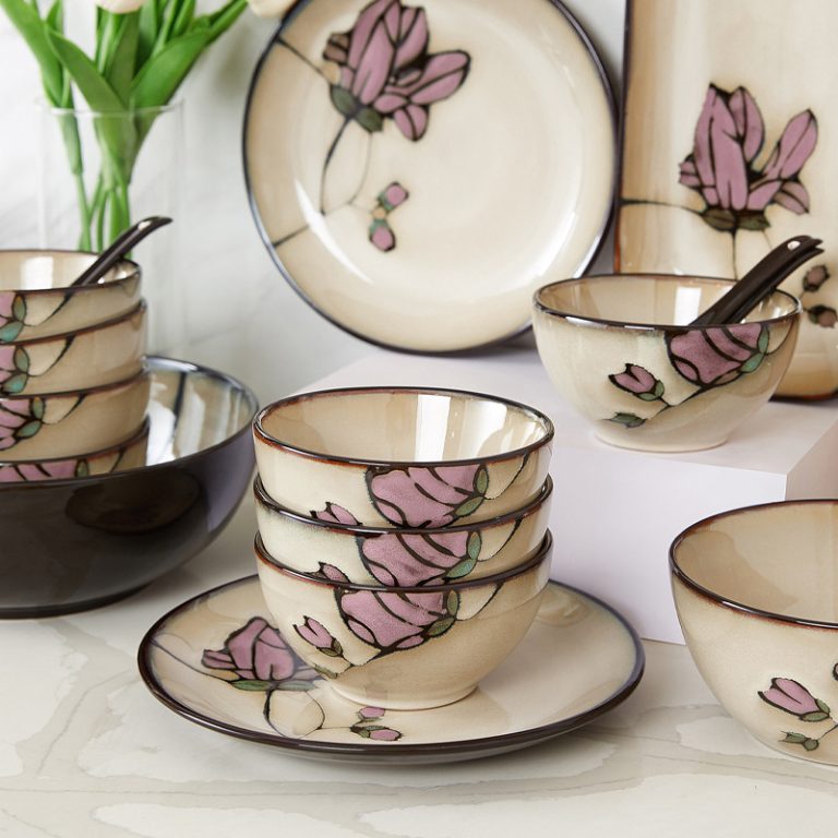 Chinese Rustic Style Underglaze Ceramic Tableware Set Wholesale