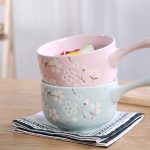 Yuquan Ceramic Tableware Anti-scald Handle Instant Noodle Bowl Wholesale